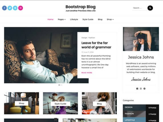 Bootstrap-Blog-best-free-WordPress-themes-for-Writers-EverestThemes