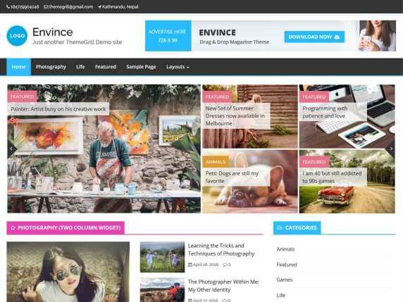 Envince-free-best-news-portal-WordPress-theme-EverestThemes