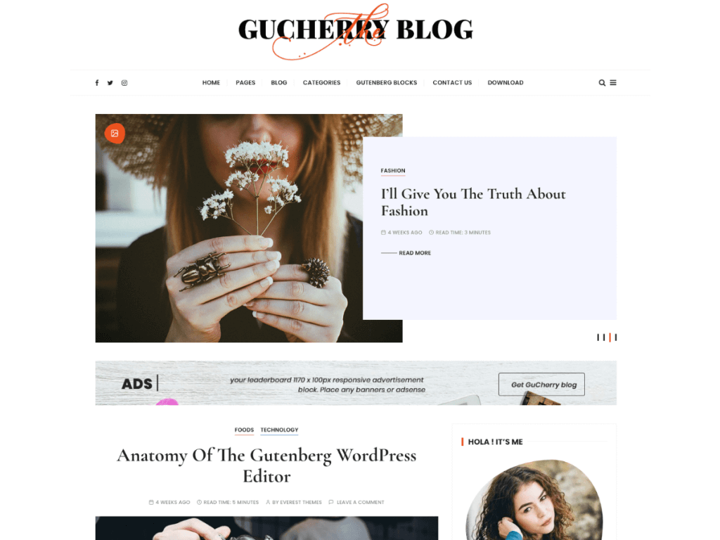 GuCherry-Blog-top-best-free-WordPress-themes-for-writers-EverestThemes