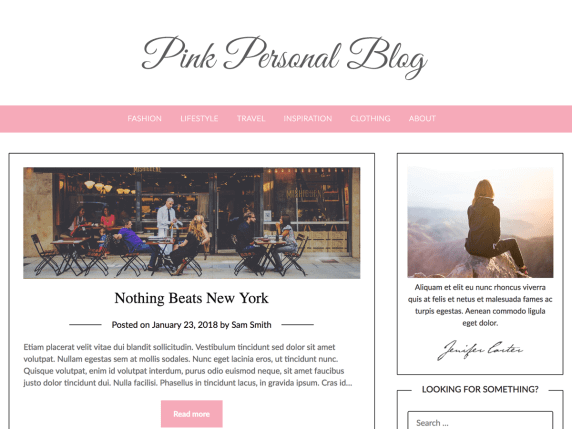 Pink-Personal-Blog-WordPress-theme-best-free-WordPress-theme-EverestThemes