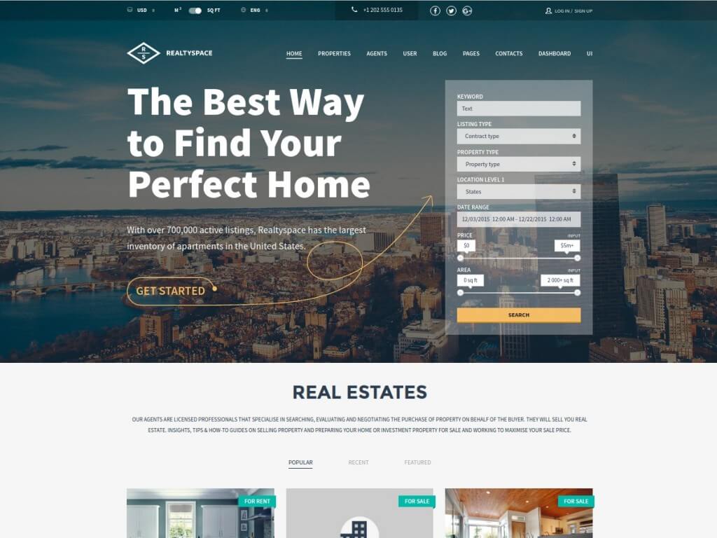 Real Estate WordPress Theme